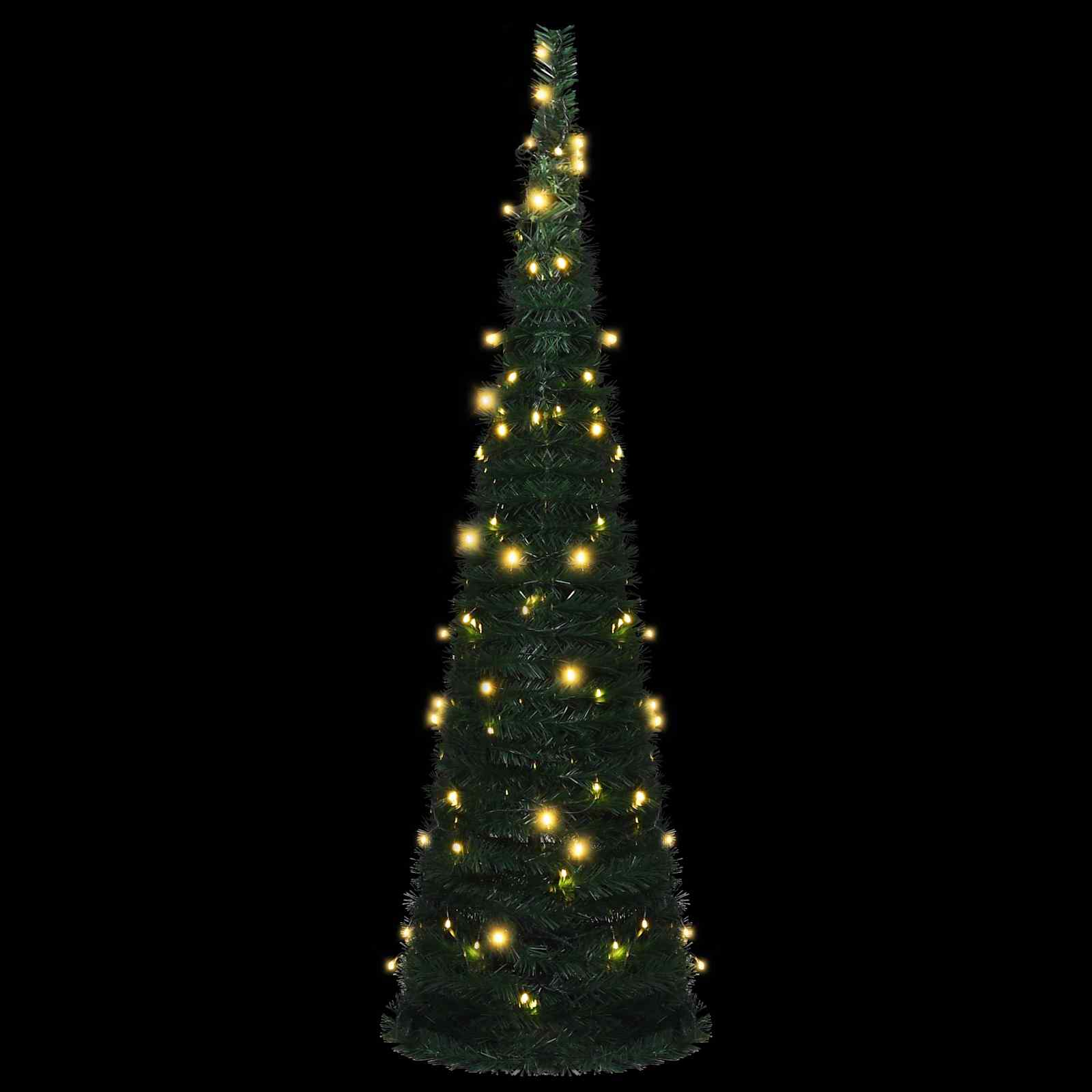 Weihnachtsbaum with LED String Lights Grün 150 x 150 cm PVC