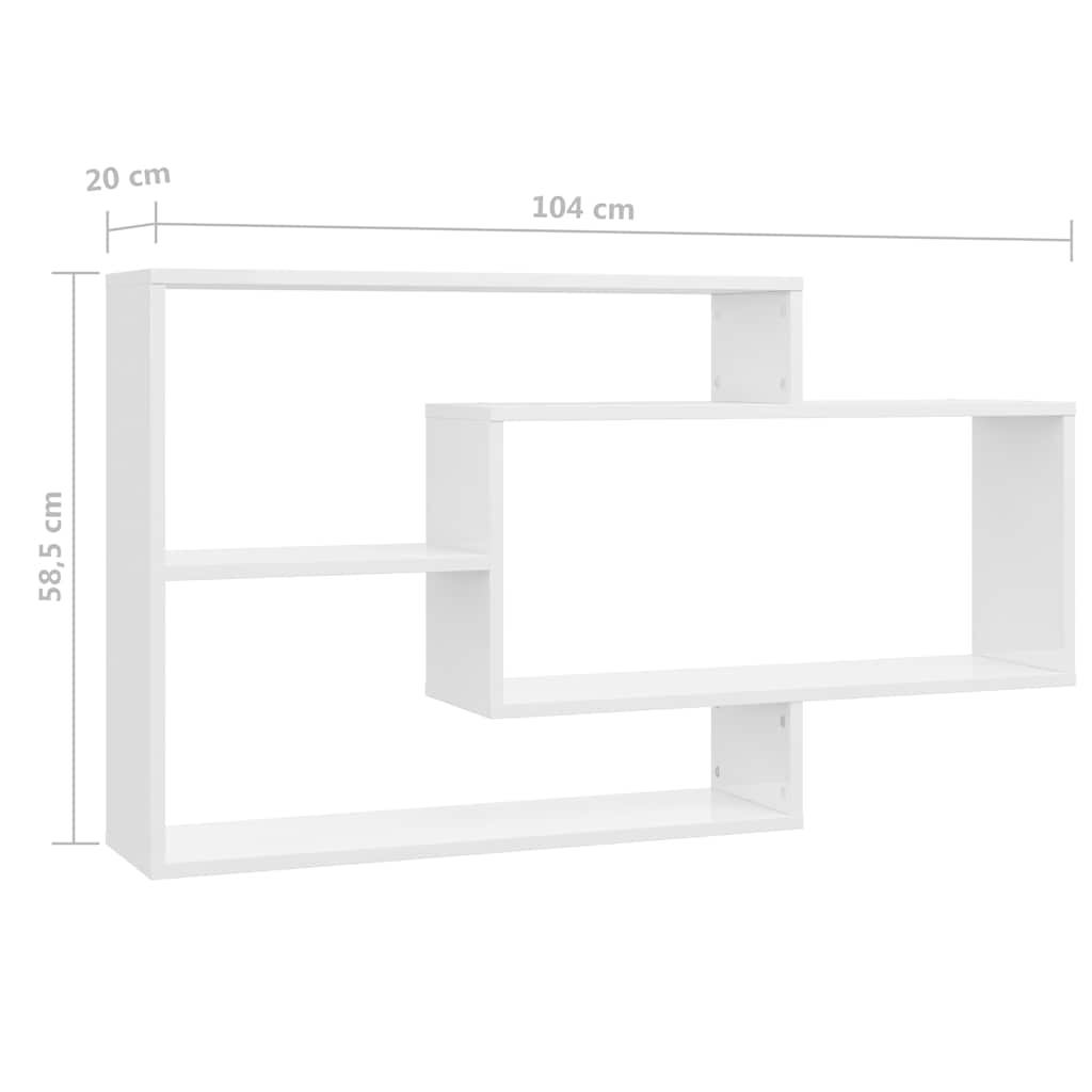 Wandregale Weiß 104x20x58,5 cm Holzwerkstoff
