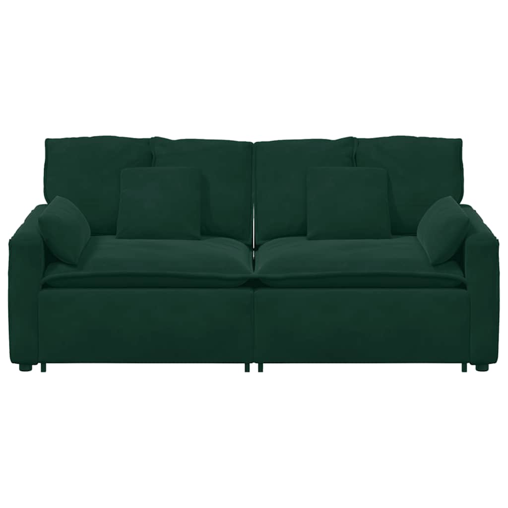 Modulares Sofa mit Kissen Blau