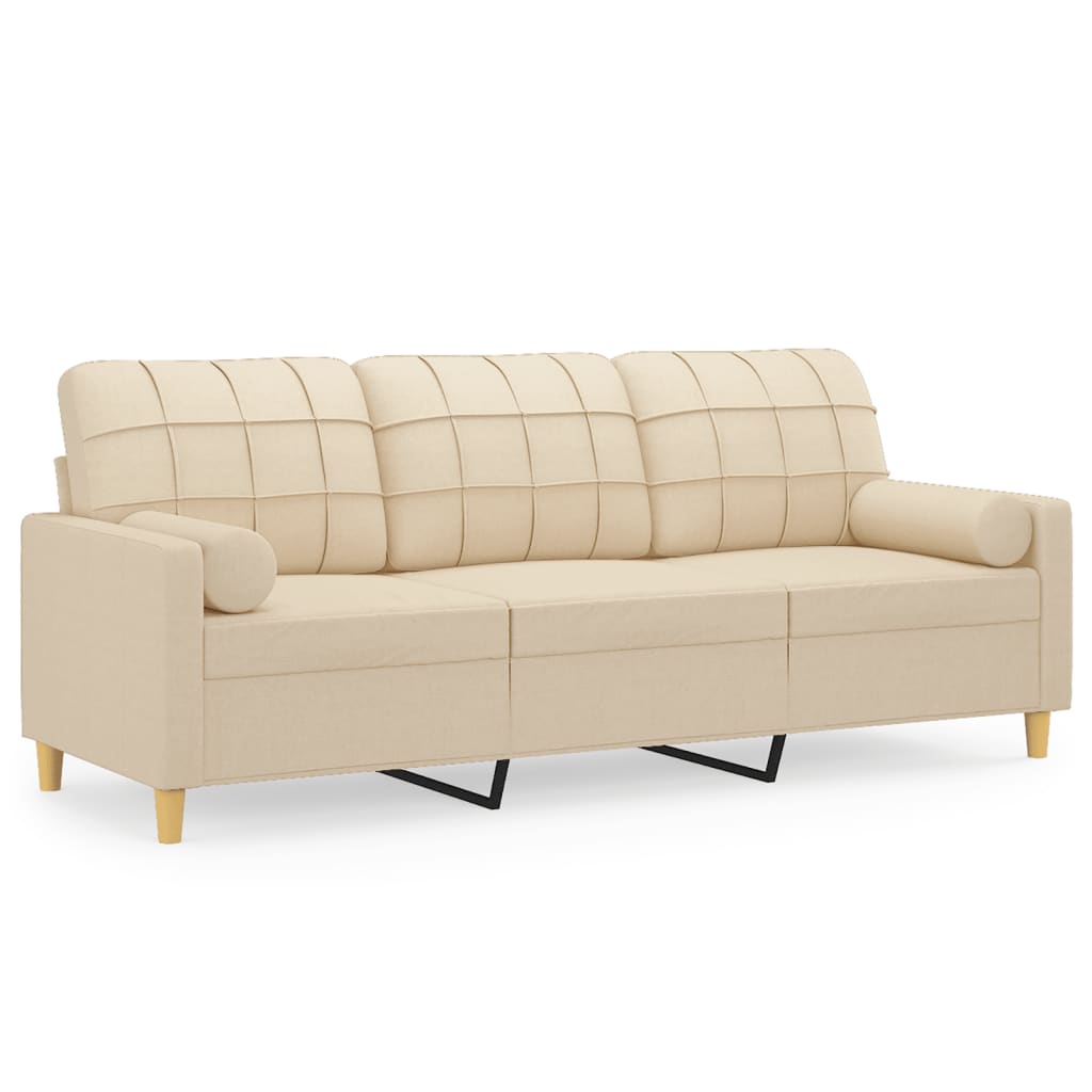 2-Sitzer-Sofa mit Zierkissen Braun 120 cm Stoff