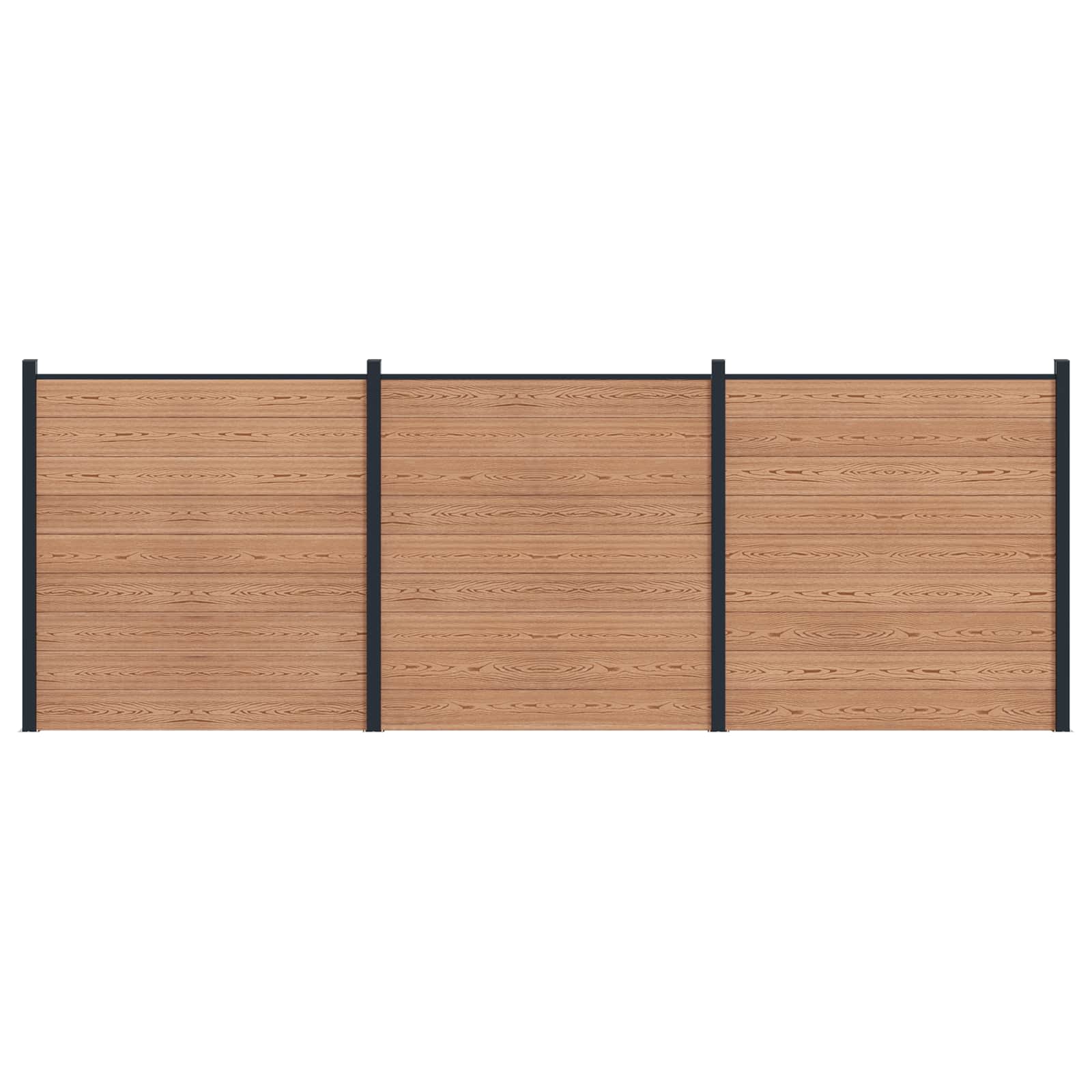 Zaunelement WPC 180x186 cm Schwarz