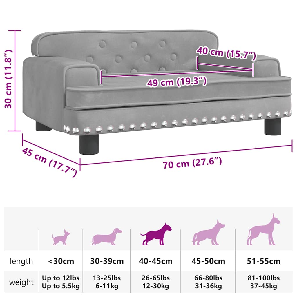 Hundebett Rosa 90x53x30 cm Samt