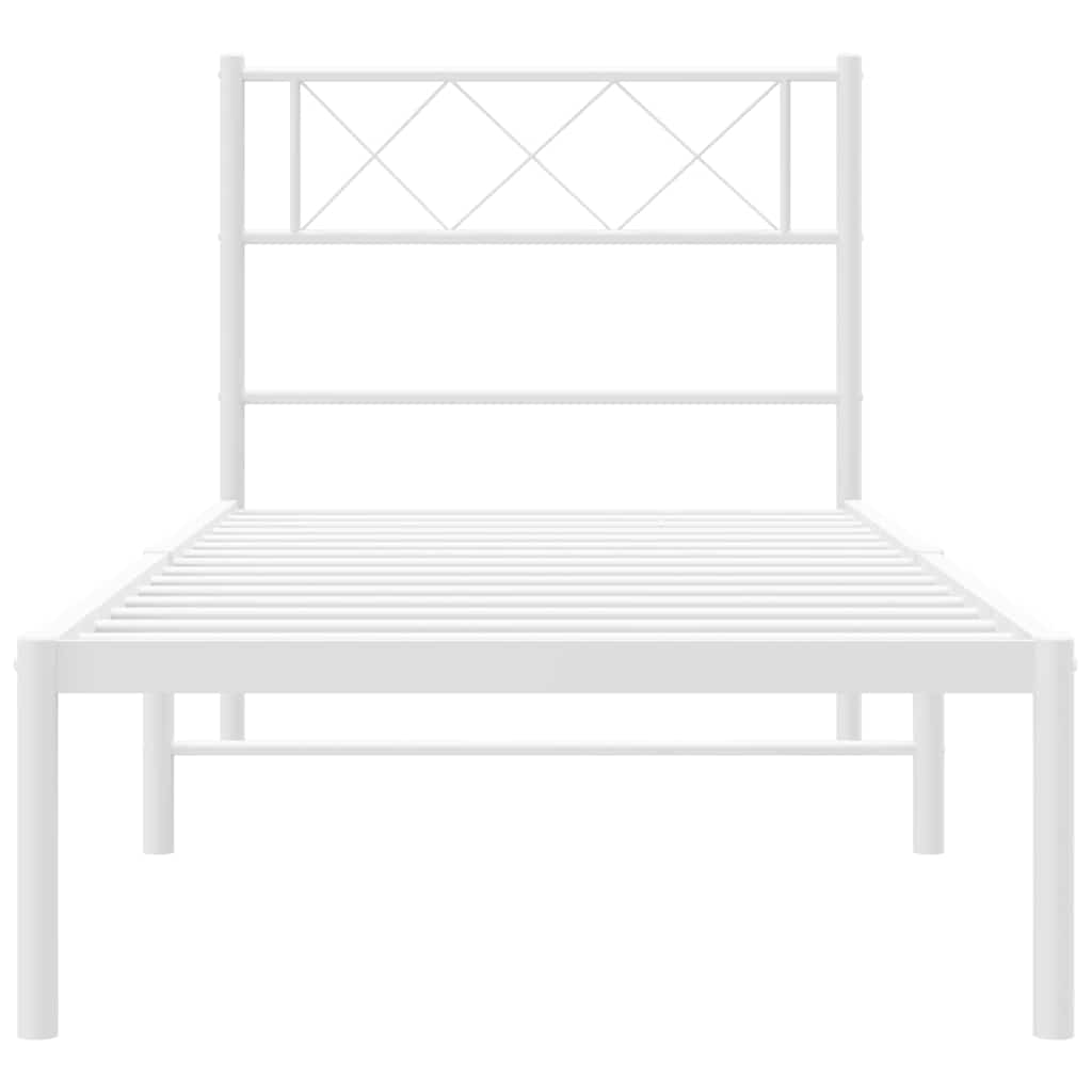Bettgestell mit Kopfteil Metall Schwarz 100x190 cm