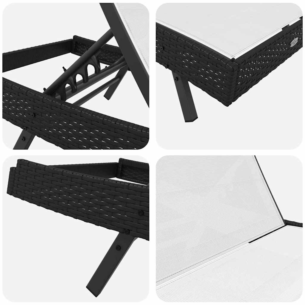 Sonnenliege 197 x 70 x 82 cm Poly-Rattan