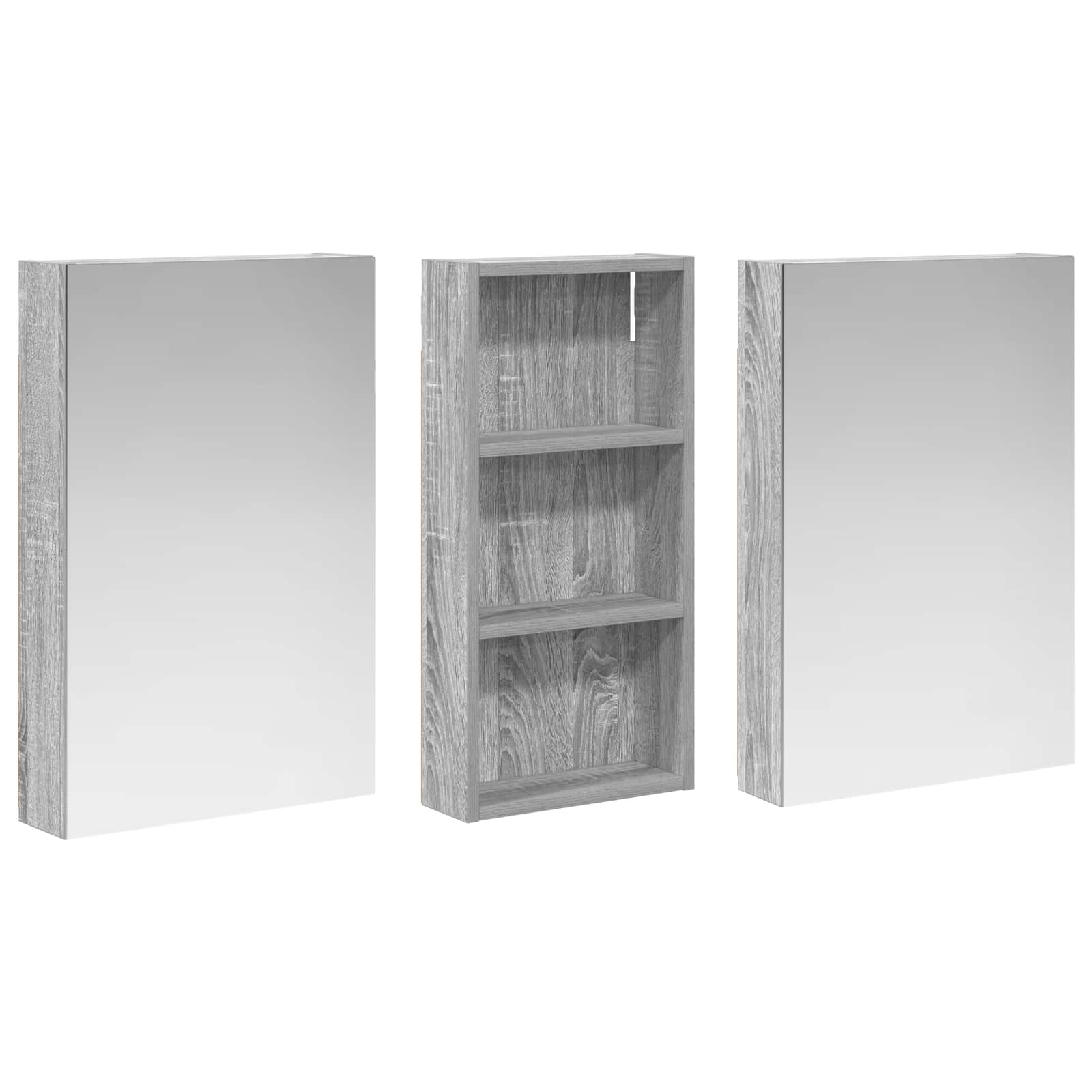 Badezimmerschrank-Set 3 pcs 80 x 10,5 x 50 cm Holzwerkstoff