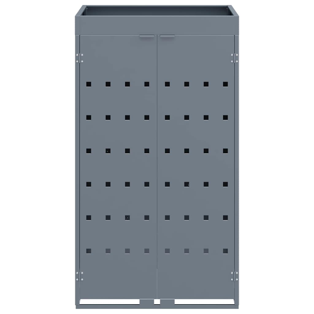 Mülltonnenbox für 2 Tonnen Schwarz 138x79x117 cm Stahl