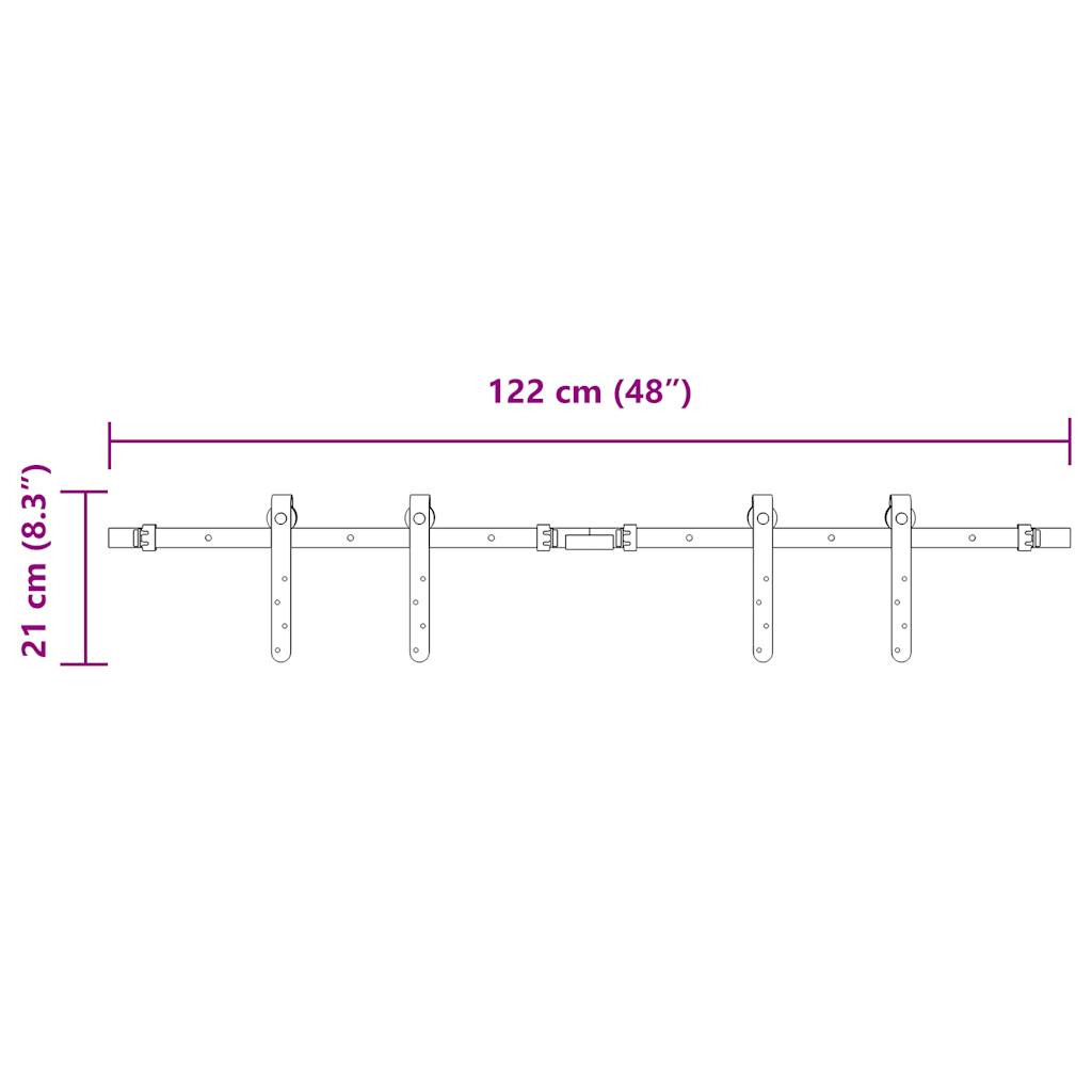 Schiebetürbeschlag Set für Schranktüren 91 cm Karbonstahl