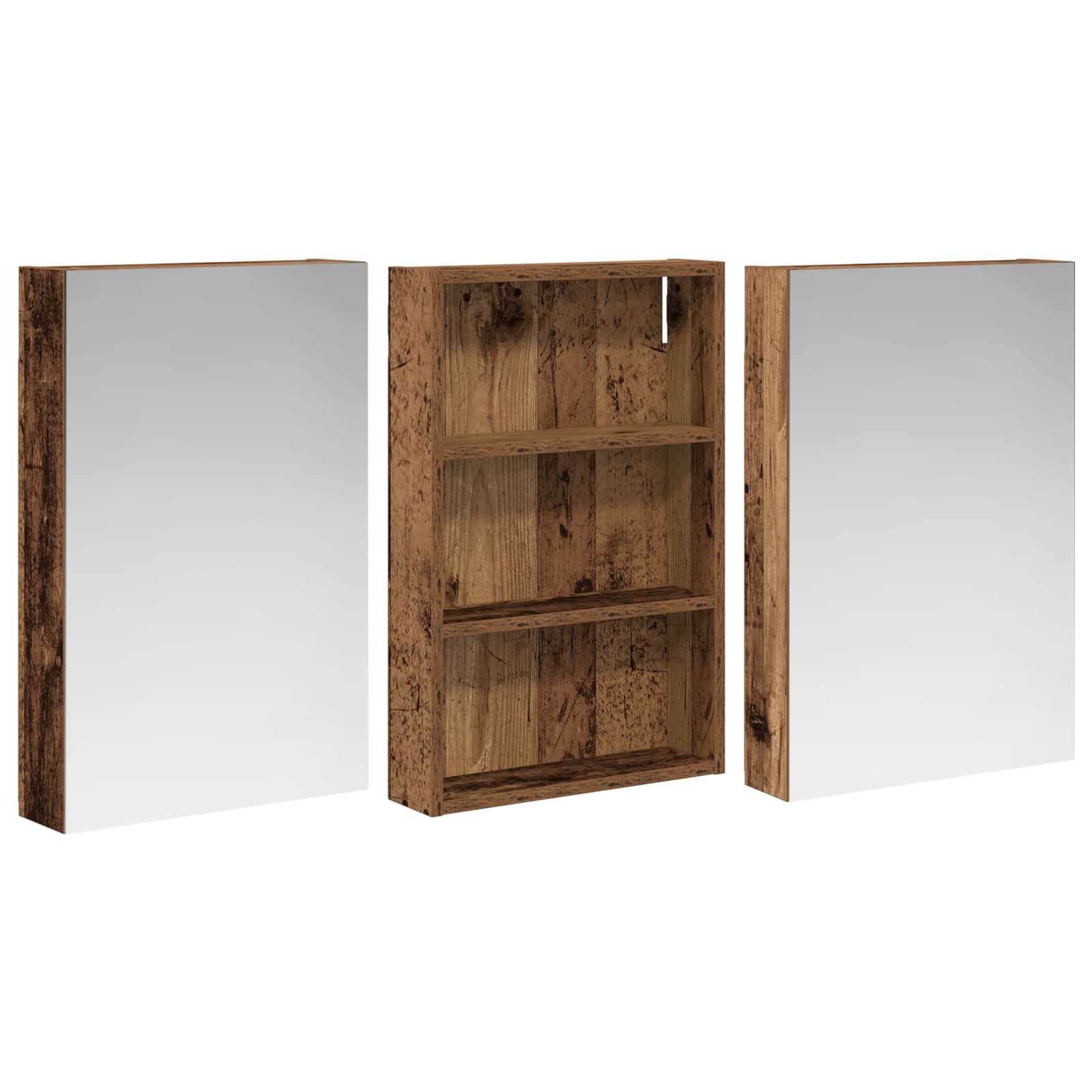 Badezimmerschrank-Set 3 pcs 80 x 10,5 x 50 cm Holzwerkstoff