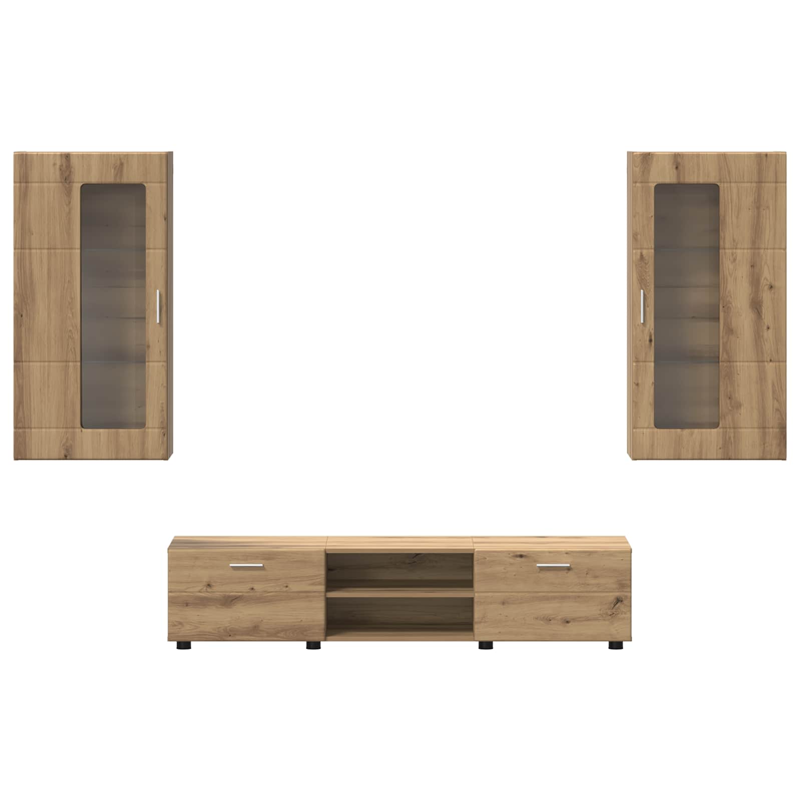 Highboard mit Regal FLORIN Weiß 60 x 35 x 182 cm Holzwerkstoff