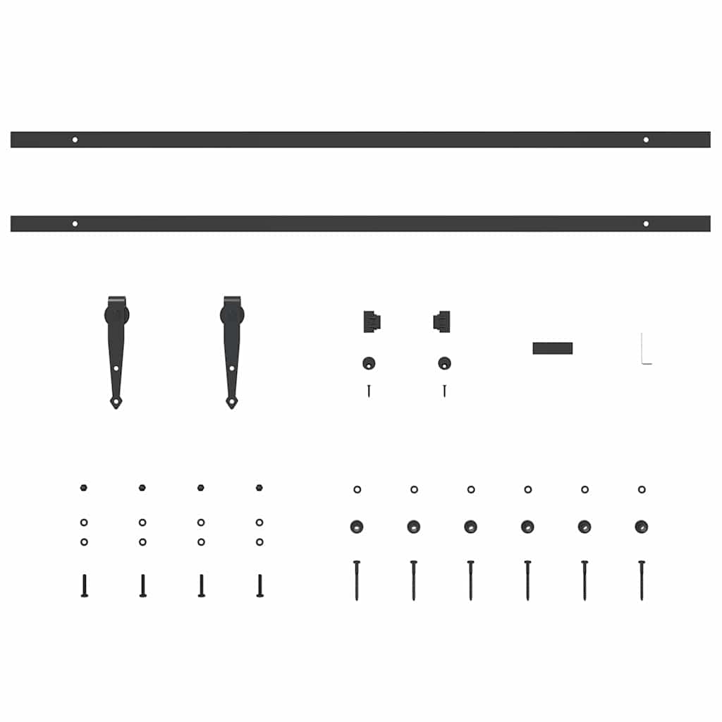 Mini Schiebetürbeschlag Set für Schranktüren 122 cm Carbonstahl