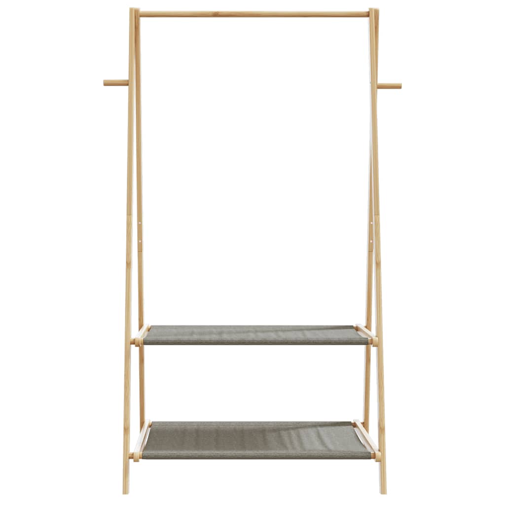Kleiderständer mit Ablagen und Rollen 96x45,5x155,5 cm Bambus