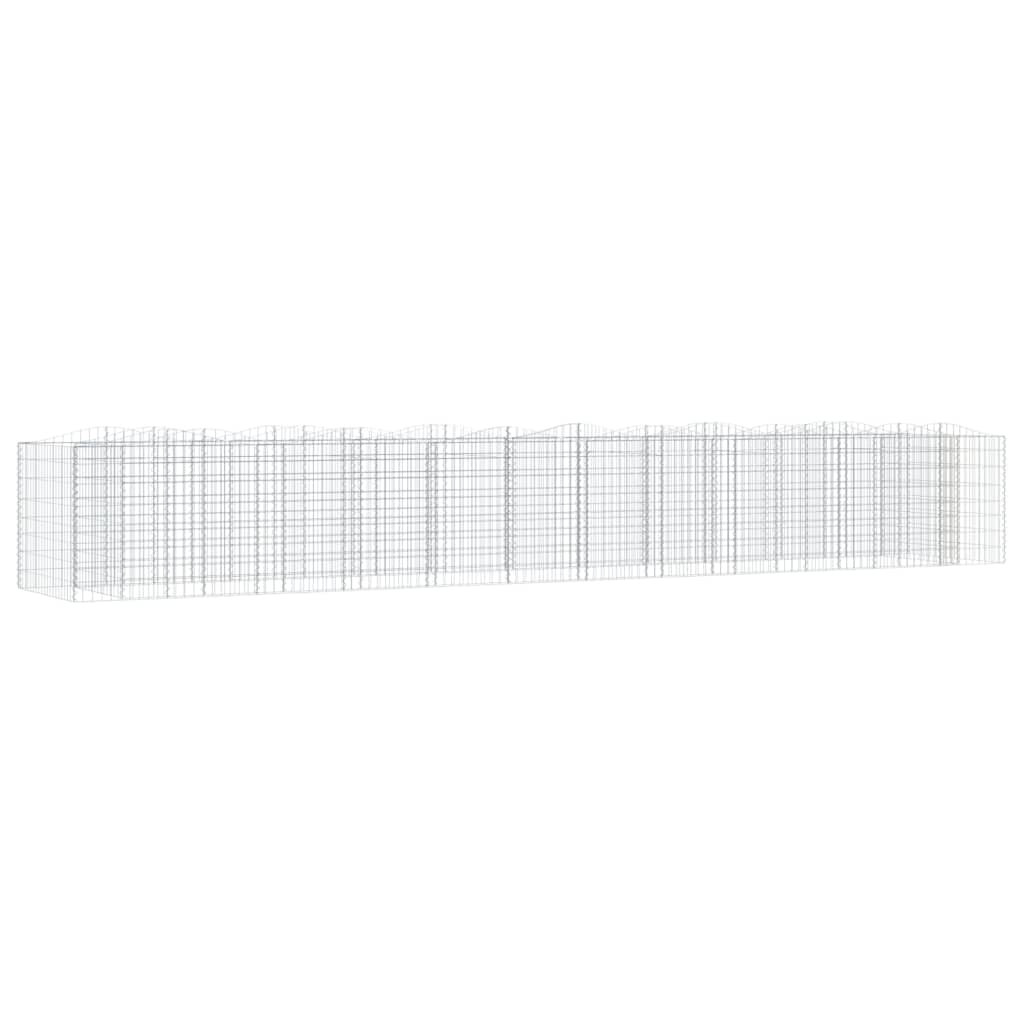 Gabionen-Hochbeet mit Hochbogen 200x50x50 cm Verzinktes Eisen