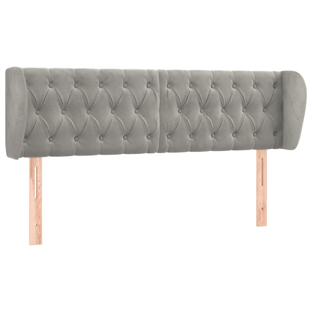 Kopfteil mit Ohren Dunkelblau 93x23x78/88 cm Samt