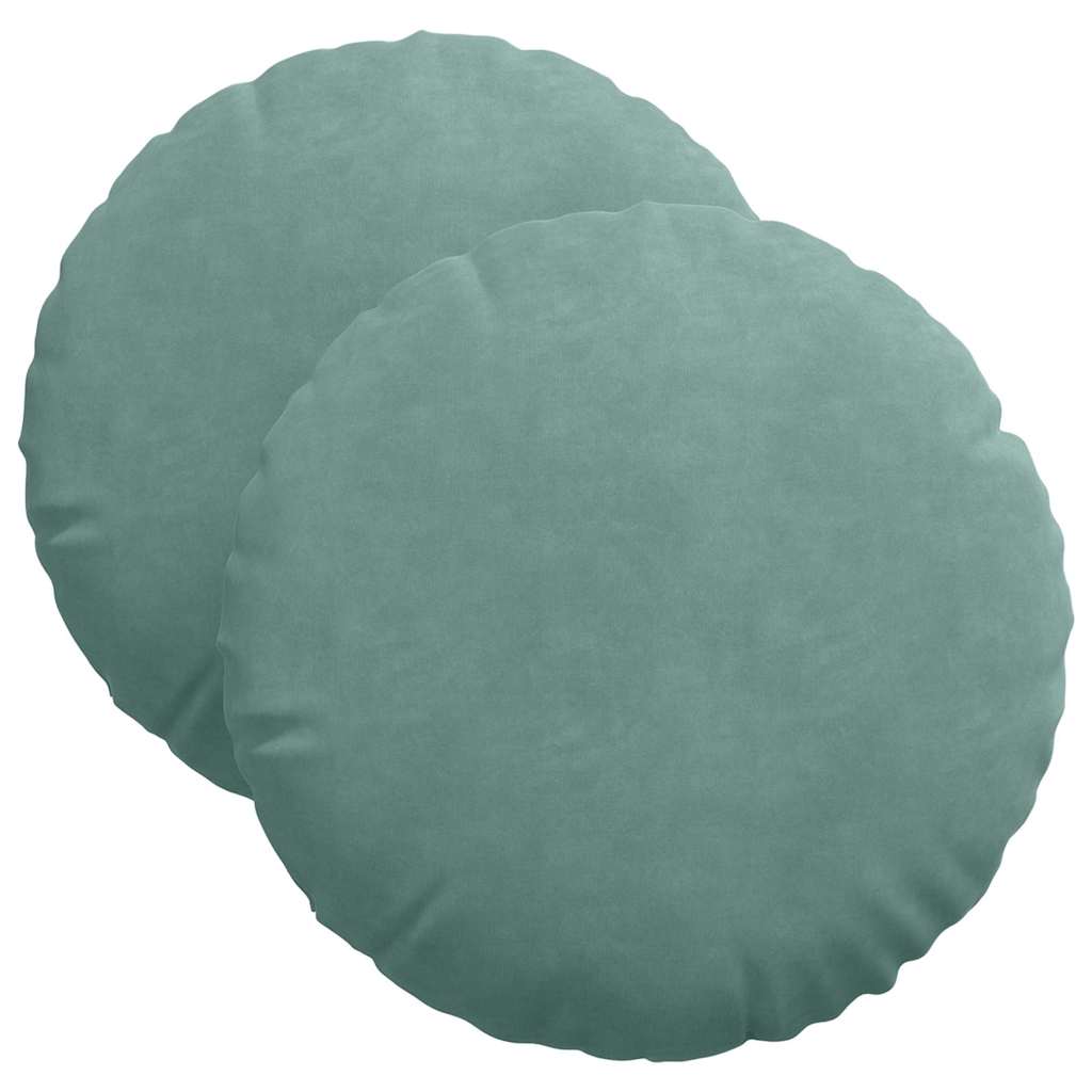 Sitzkissen 2 pcs Blau Ø30 x 13 cm Samt