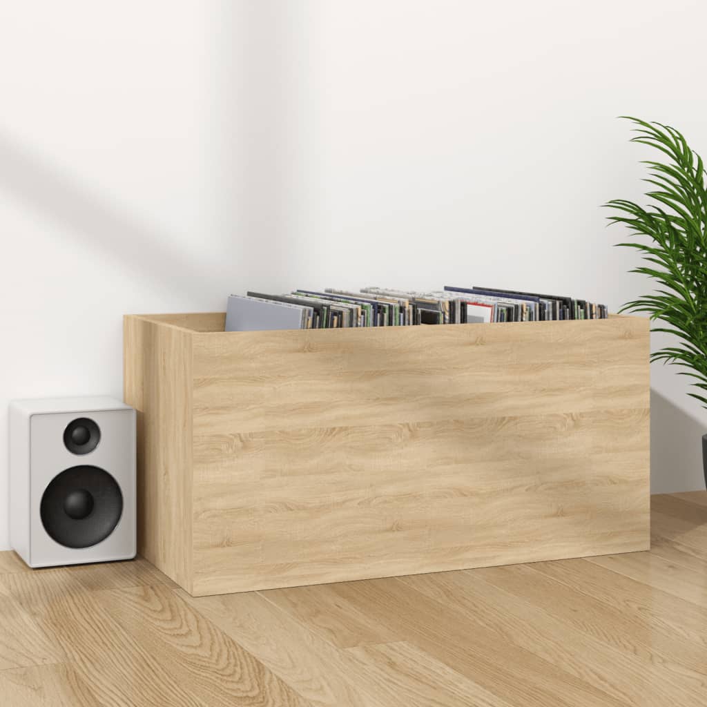 Schallplatten-Aufbewahrungsbox Weiß 71x34x36 cm Holzwerkstoff