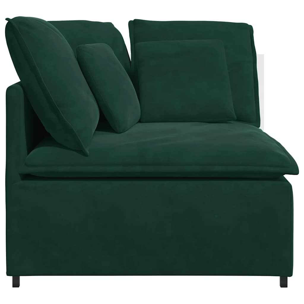 Modulares Sofa Endmodul mit Armlehne Kissen Blau 100 cm