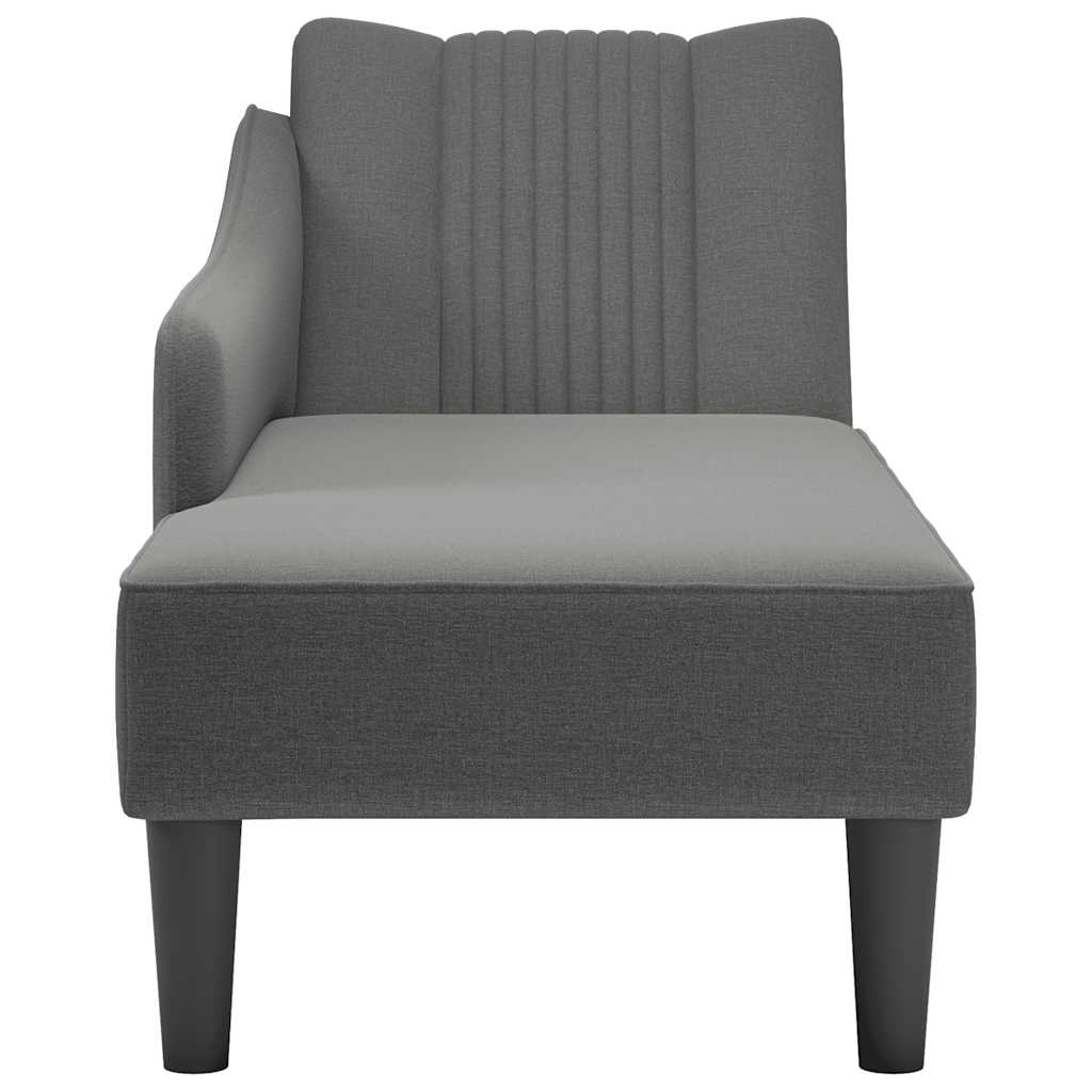 Chaiselongue mit Rechter Armlehne Hellgrau Stoff