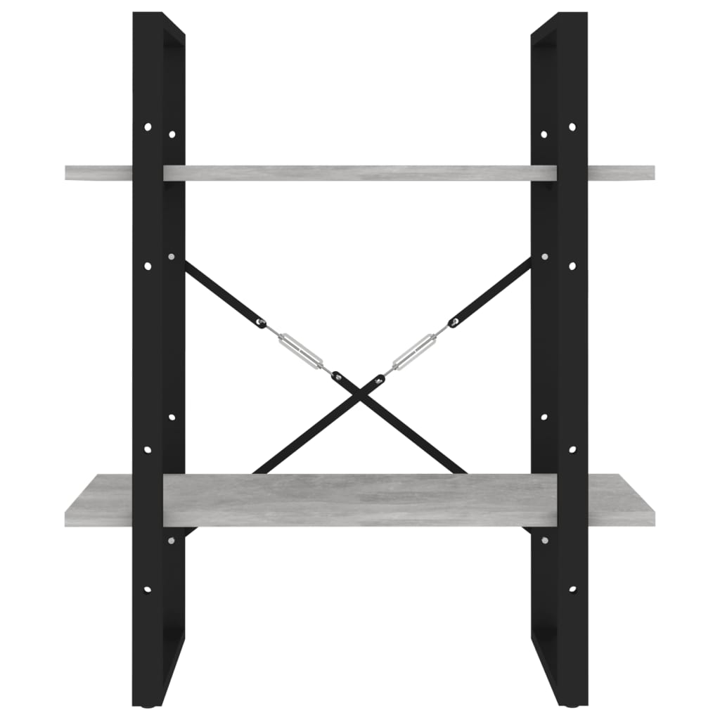 Bücherregal 2 Fächer Weiß 60x30x70 cm Holzwerkstoff