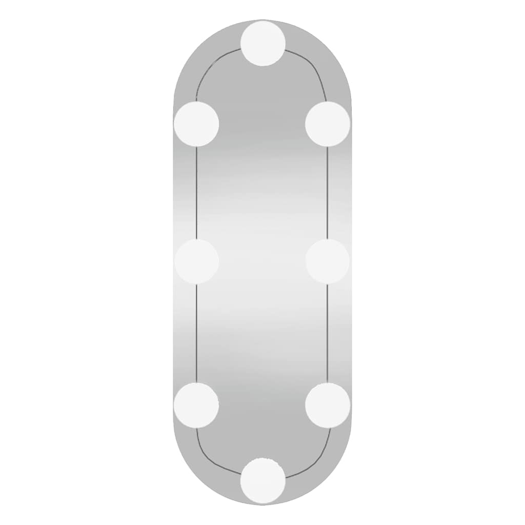 Spiegel mit LED-Leuchten 60x30 cm Glas Oval