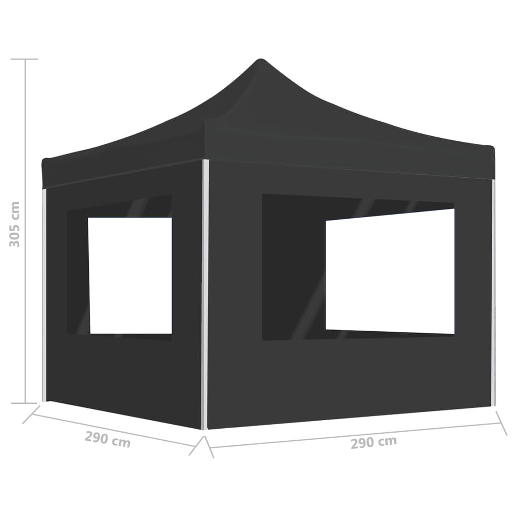 Profi-Partyzelt Faltbar mit Wänden Aluminium 3×3m Weiß