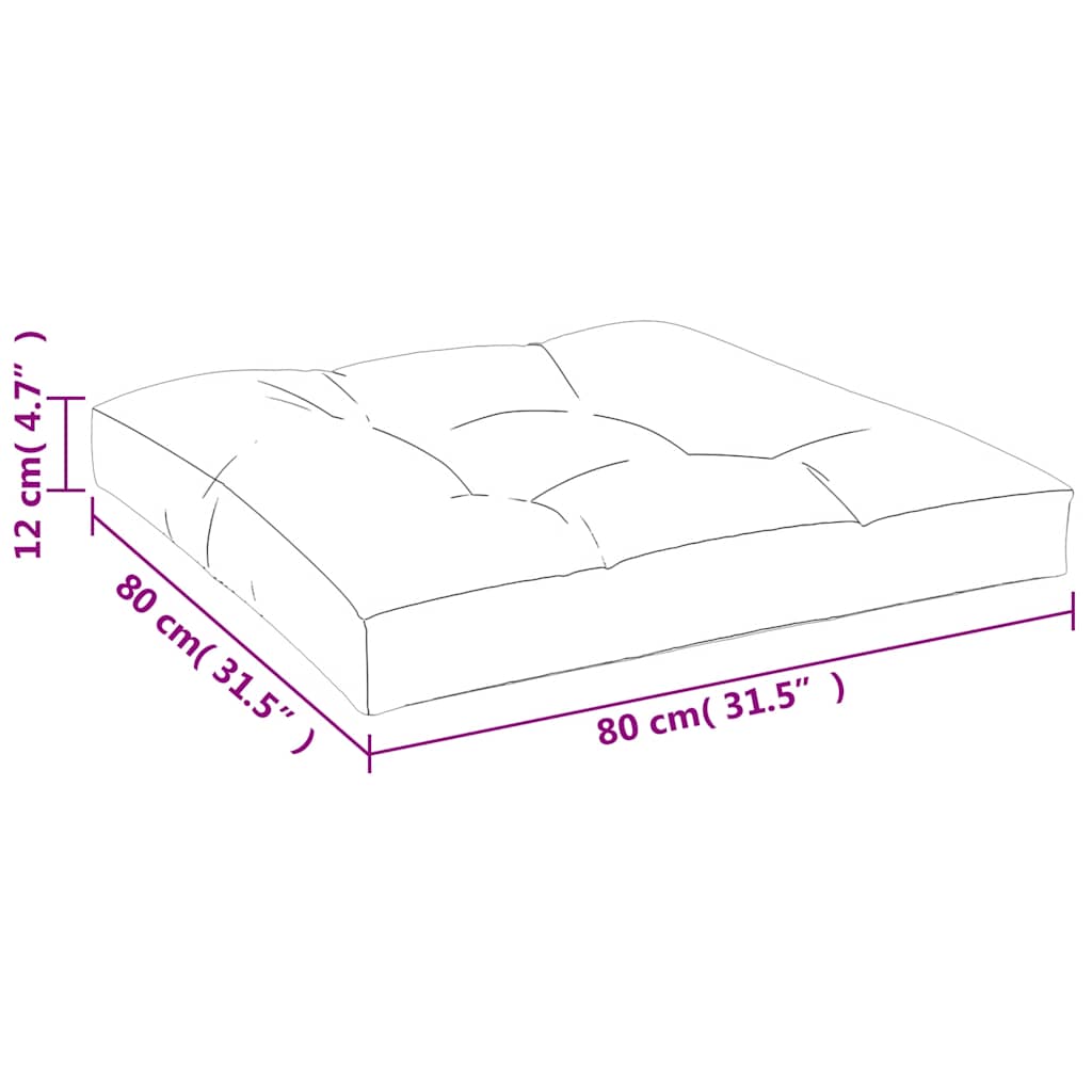 Palettenkissen Anthrazit 50x50x12 cm Stoff