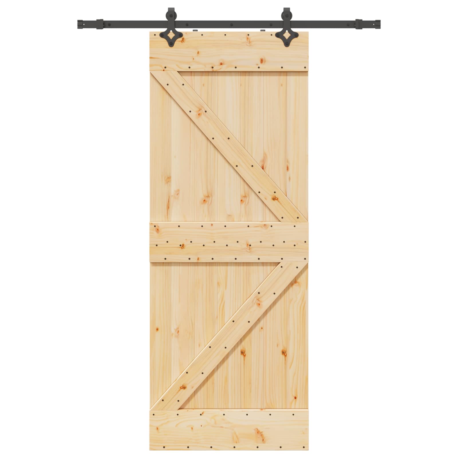 Schiebetür NARVIK Natürlich und Schwarz 70 x 210 cm (152,5 cm)