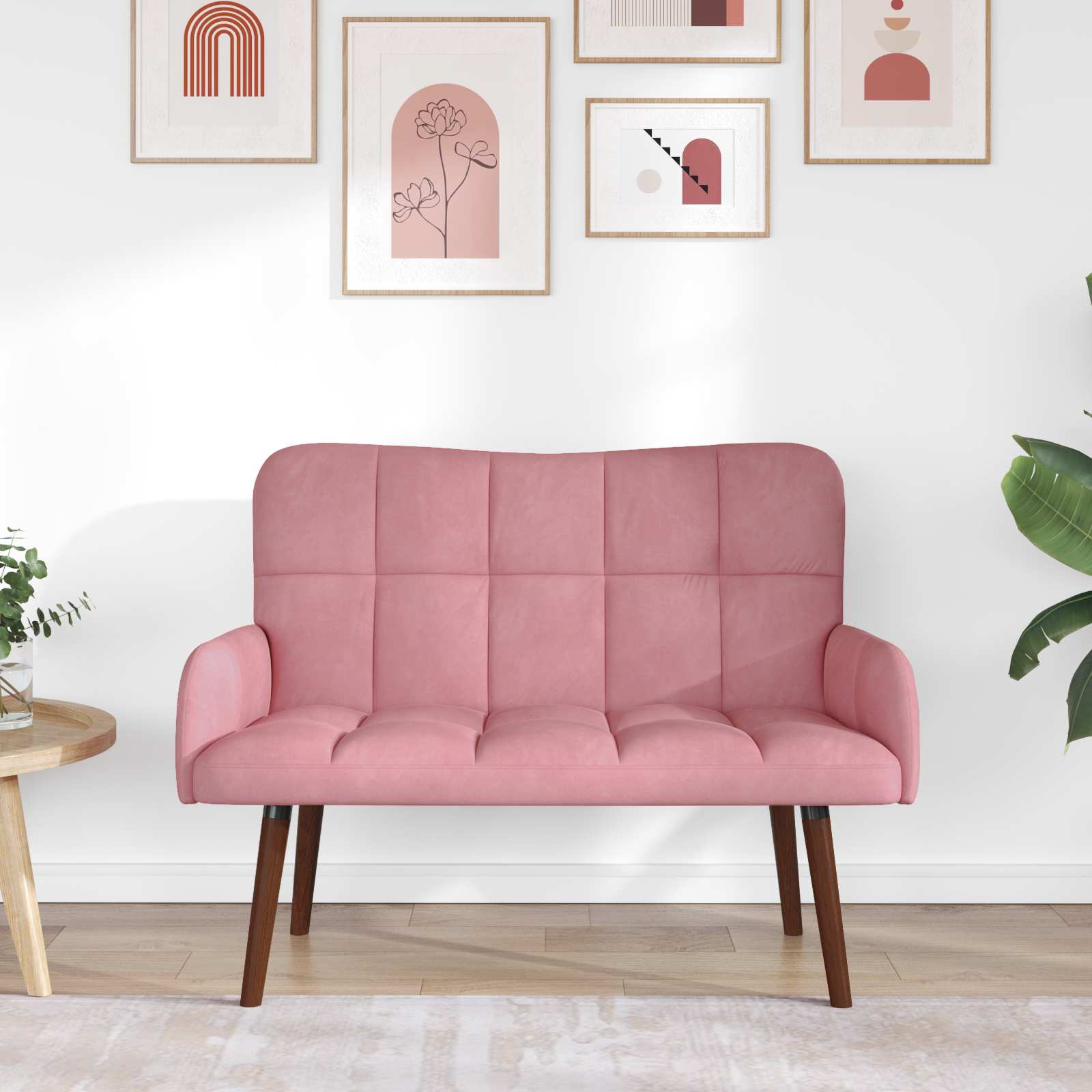 2-Sitzer Sofa Hellgrau 115 x 61 x 87 cm Samt (V)
