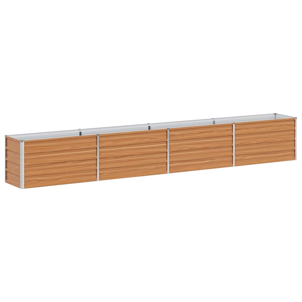 Hochbeet Hellbraun 100 x 100 x 77 cm Verzinkter Stahl
