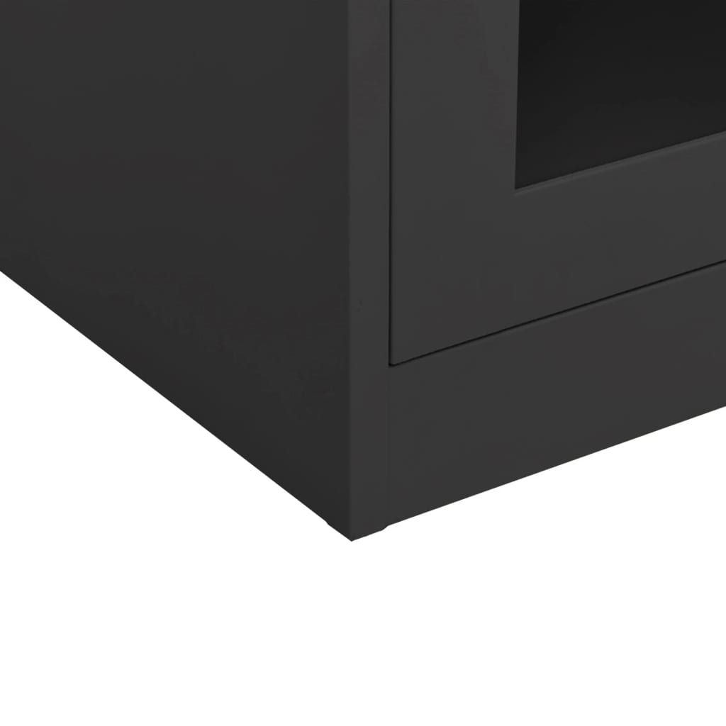 Büroschrank mit Pflanzkasten Hellgrau 90x40x128 cm Stahl