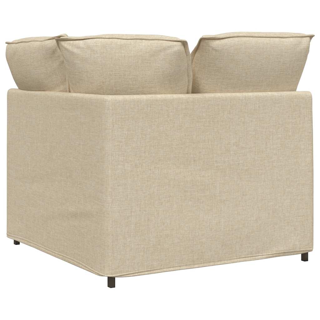 Modulares Sofa Endmodul mit Armlehne Kissen Hellgrau 100 cm