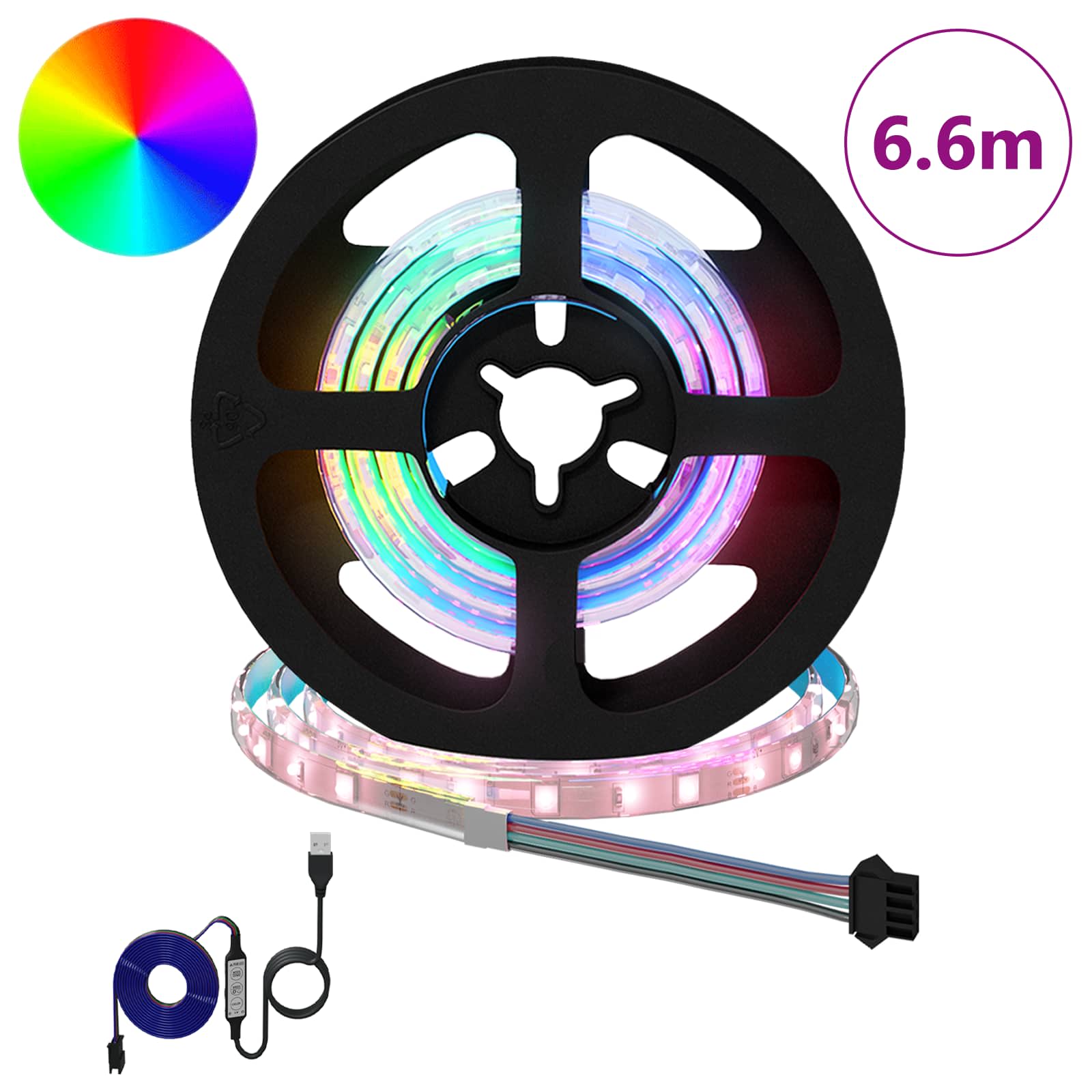 LED Streifen 2 pcs Schwarz und Transparent 3000 mm
