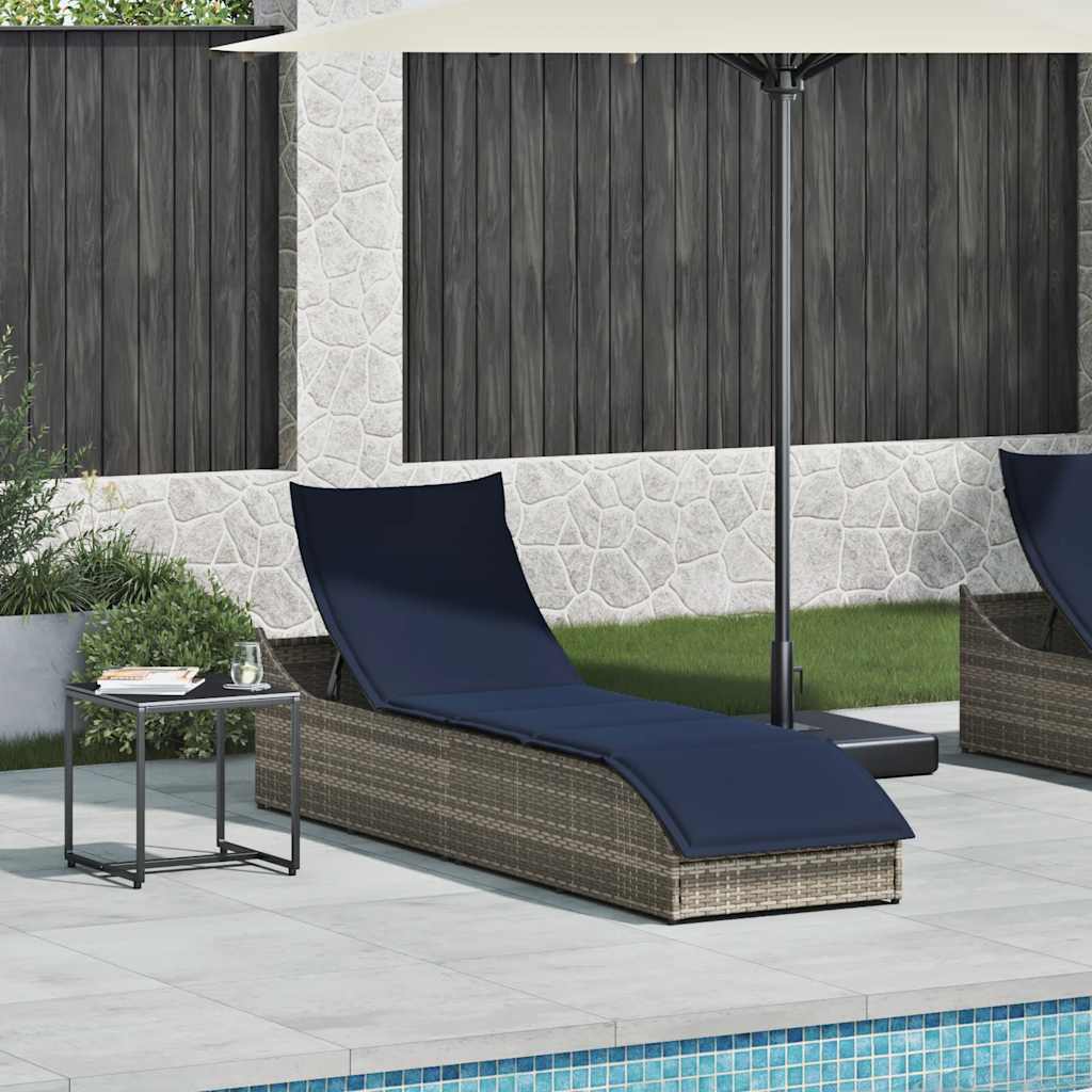 Klappliege mit Auflage und Stauraum Schwarz Poly-Rattan