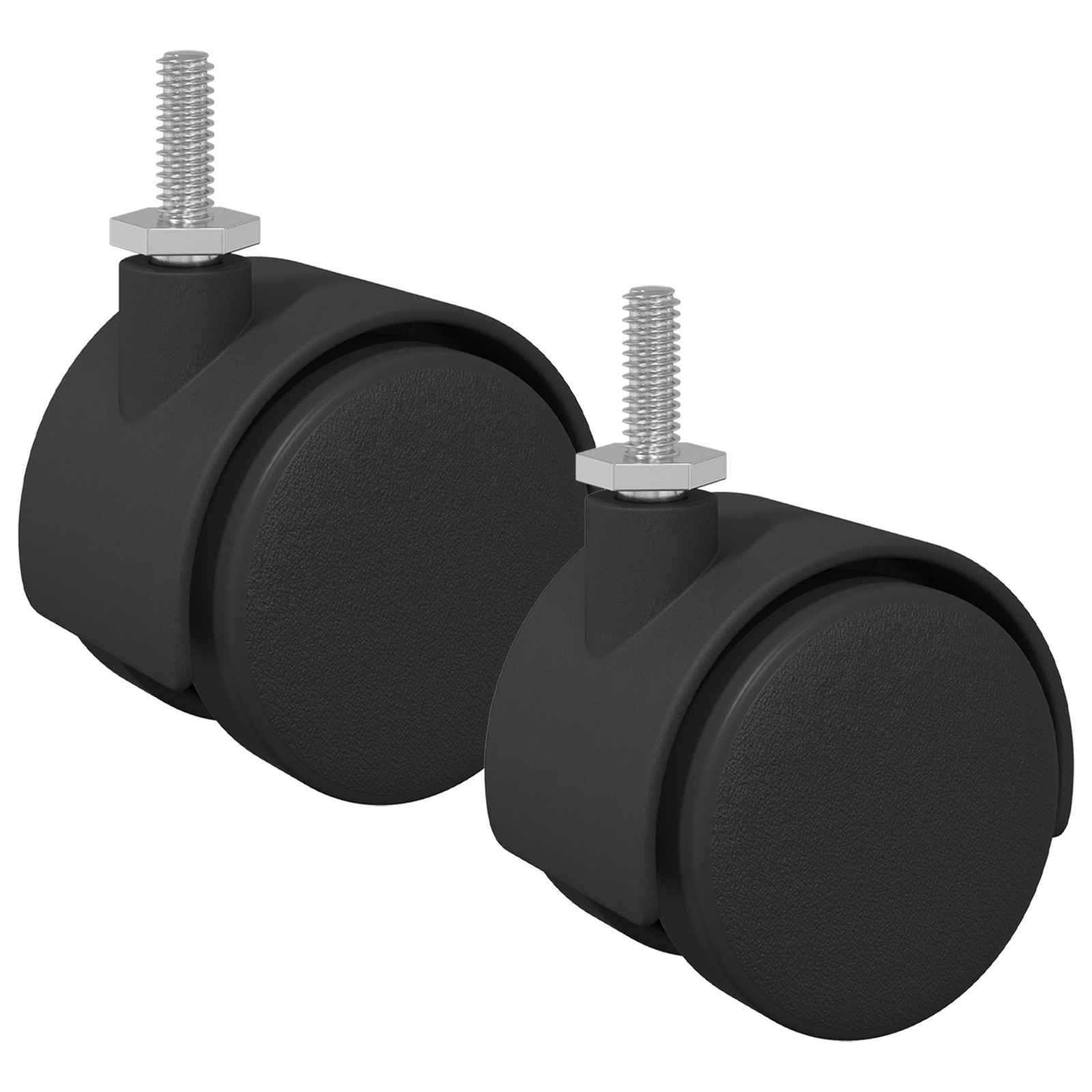 Rollen 2 pcs Schwarz 40,1 x 37,8 mm PP und Eisen