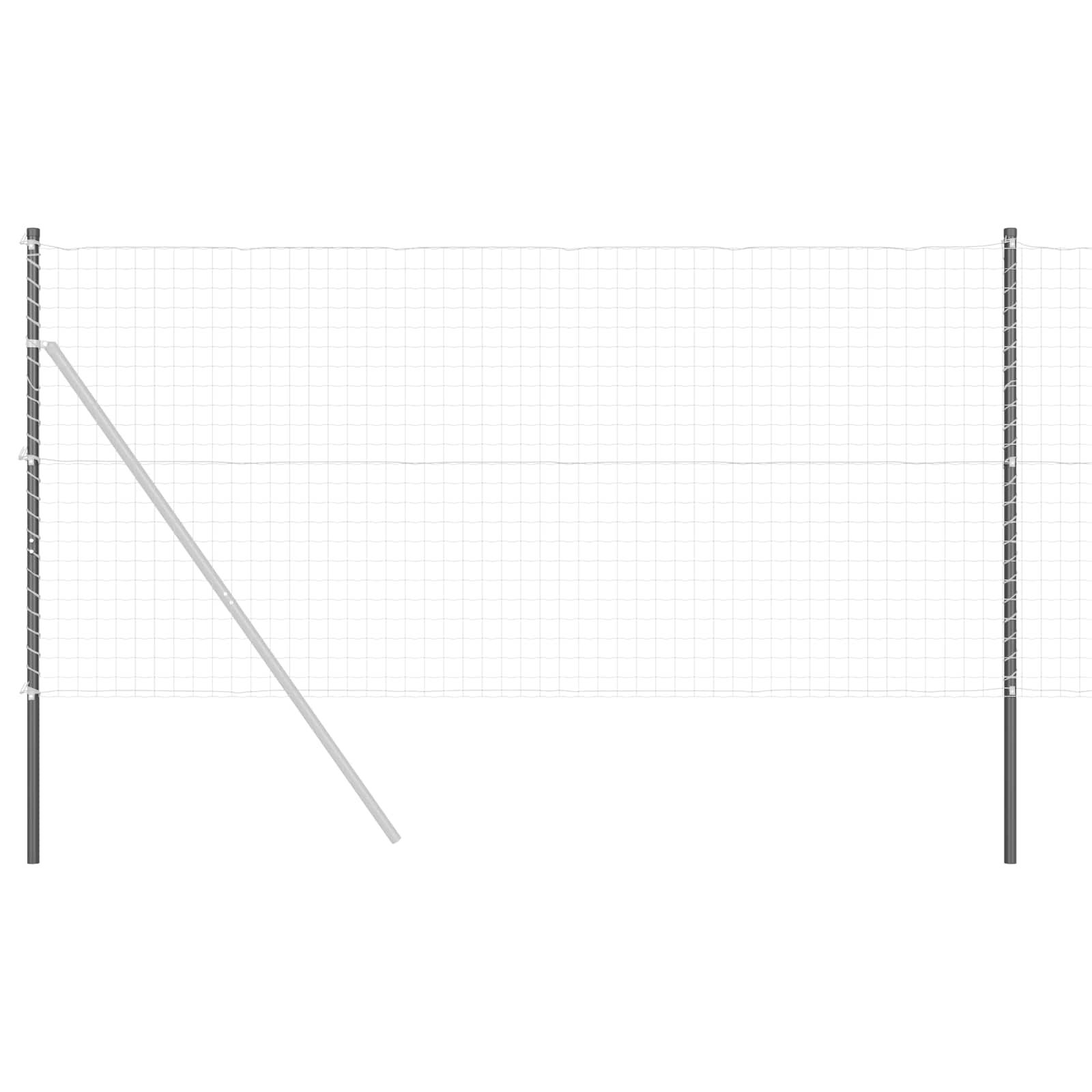 Zaunpfosten 2 pcs Grün 50 cm Pulverbeschichteter Stahl