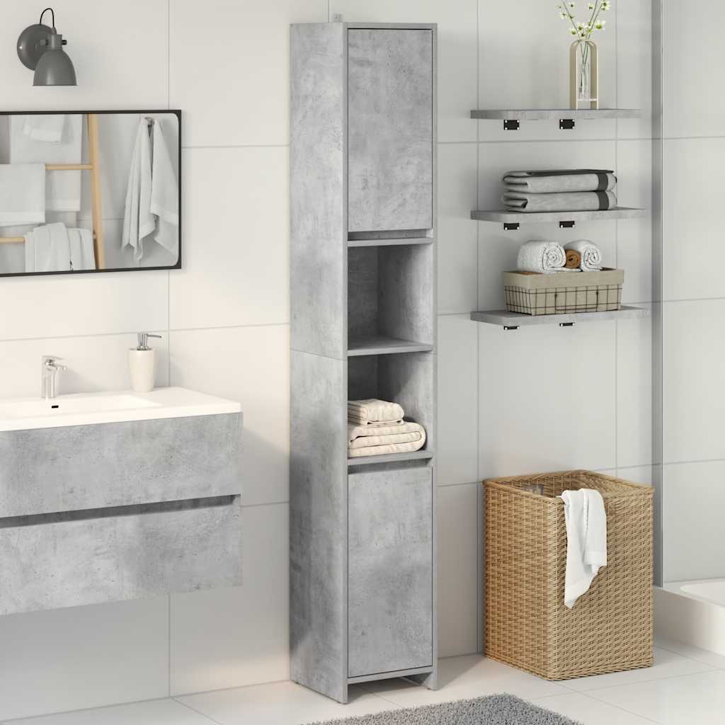 Badezimmerschrank Weiß 30x30x183,5 cm Holzwerkstoff