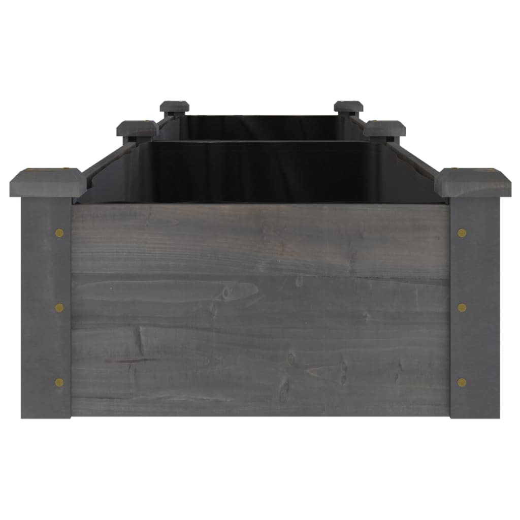 Hochbeet mit Einsatz Grau 120x45x25 cm Massivholz Tanne