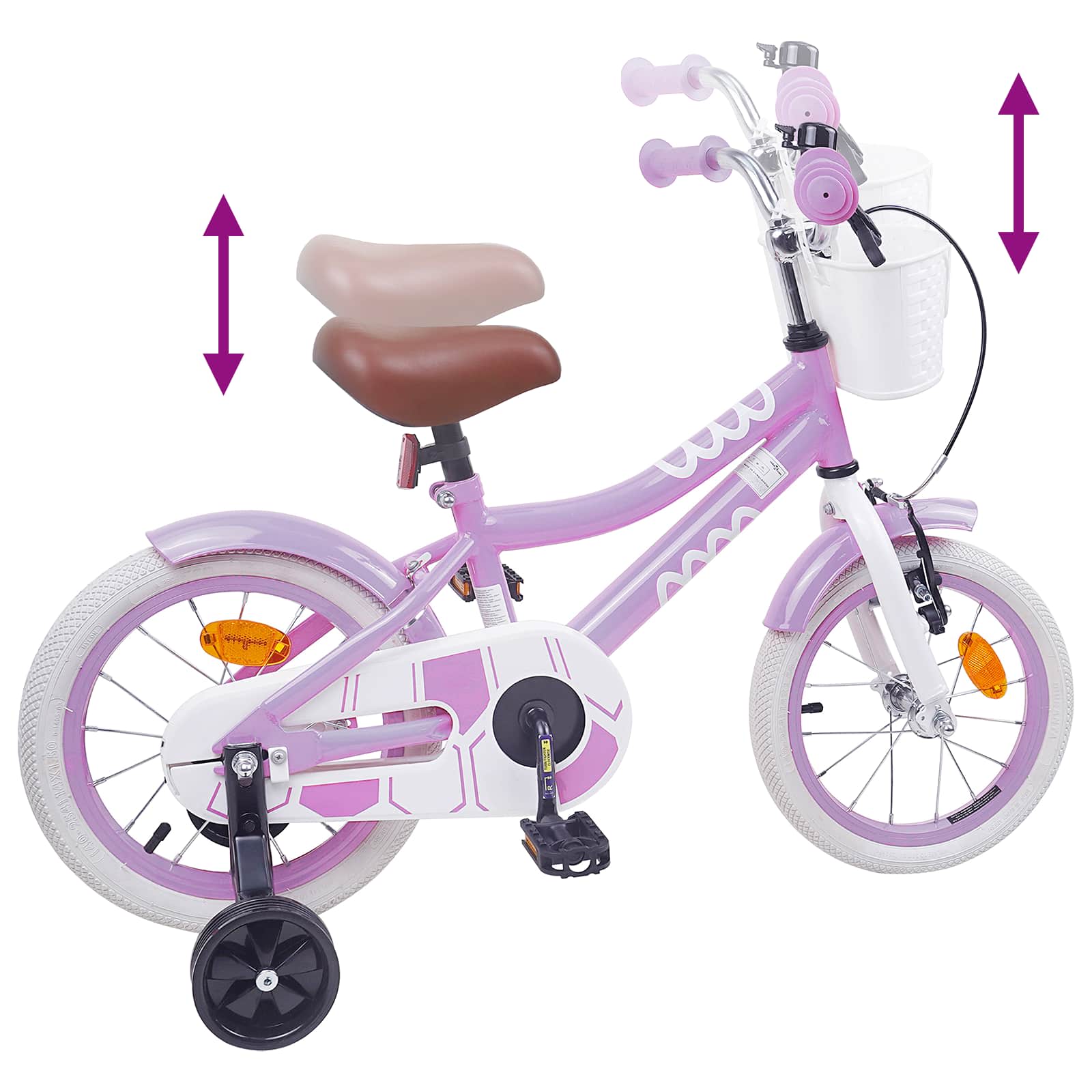 Kinderfahrrad 12 Zoll für 2-4 Jahre alt Rosa