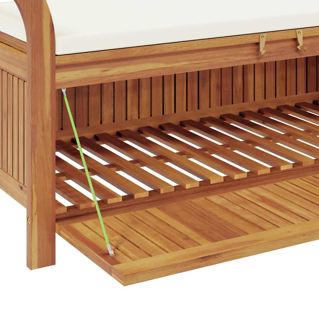 Garten-Truhenbank mit Kissen 91 cm Massivholz Akazie