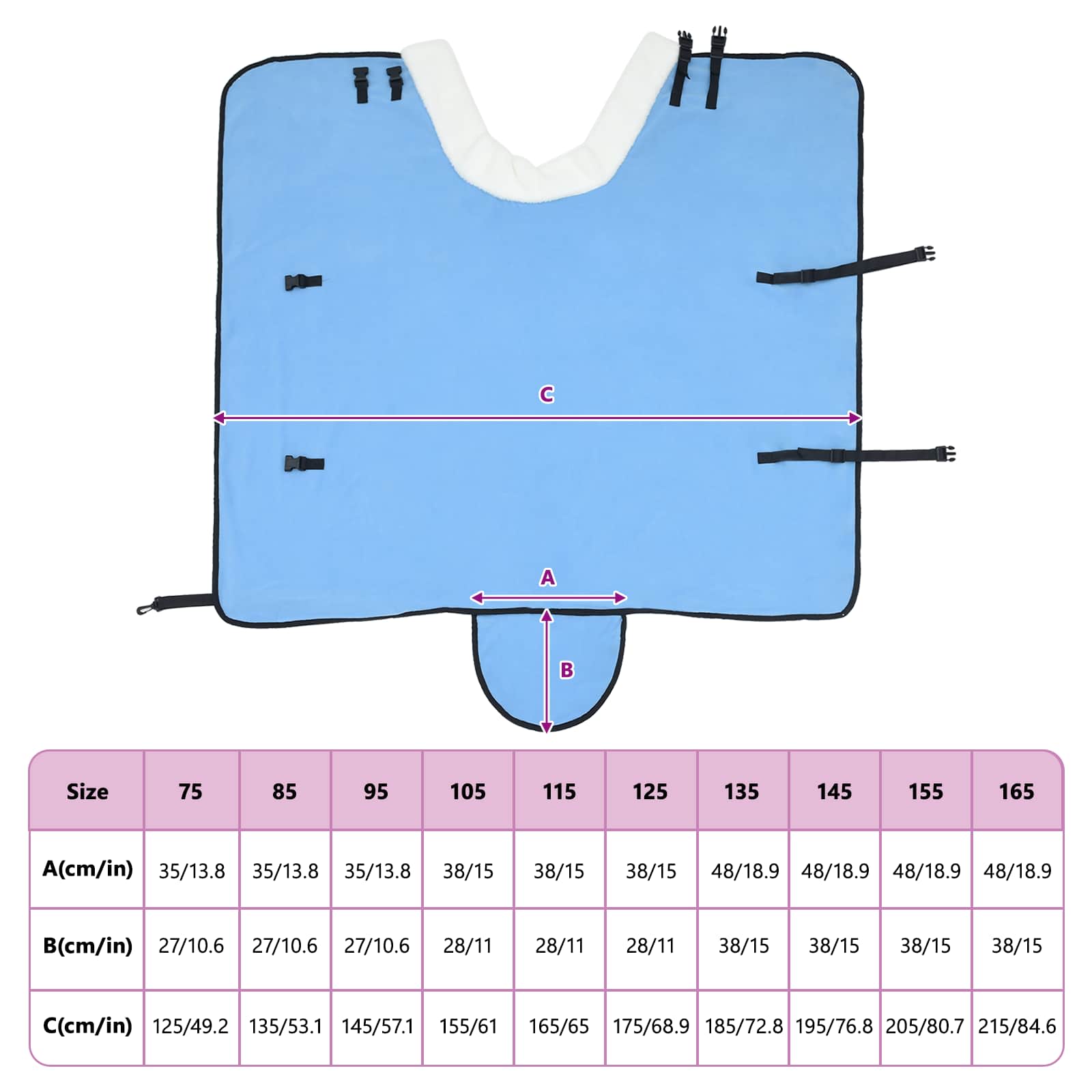 Pferdedecke Volles Aqua 75 cm Polarfleece