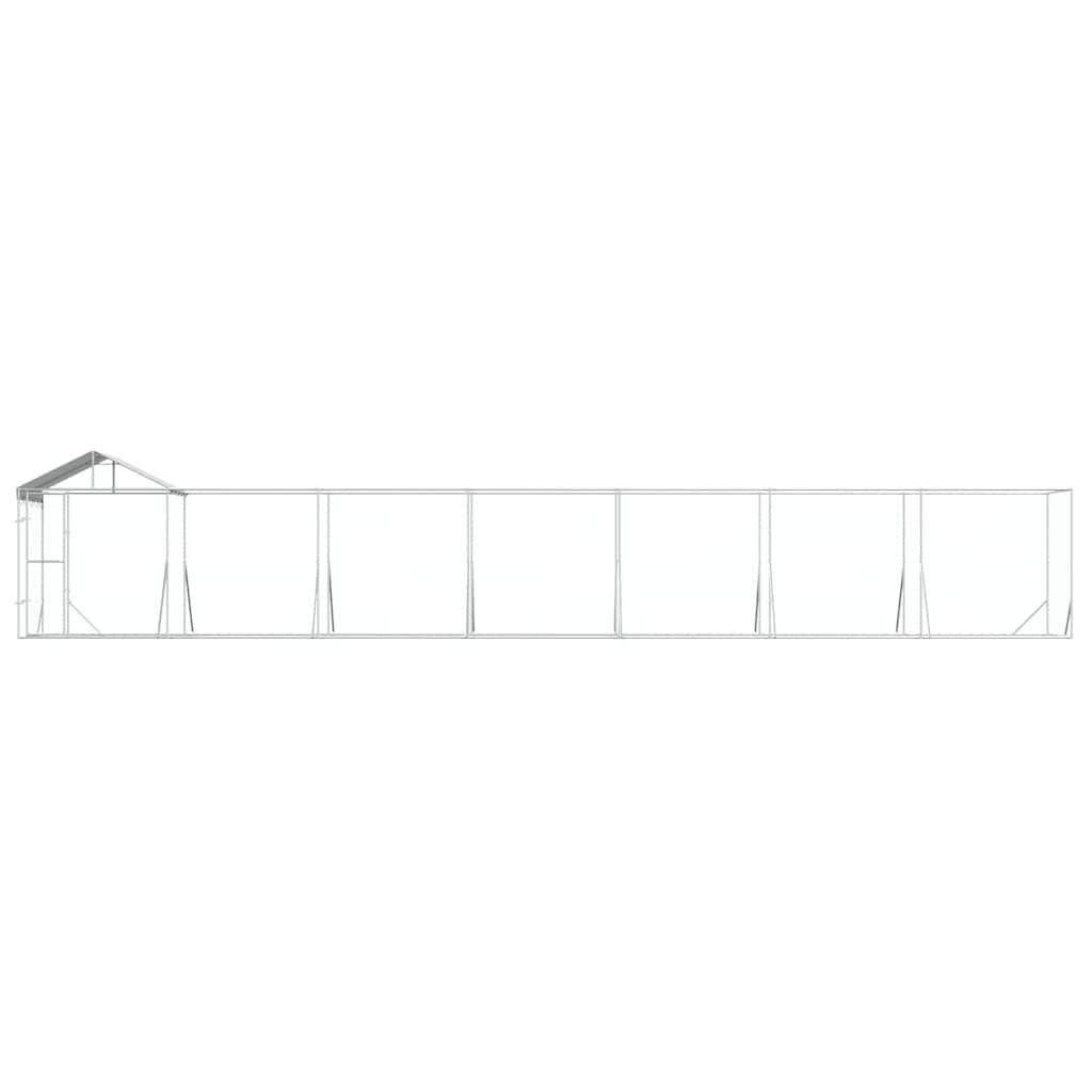 Outdoor-Hundezwinger mit Dach Silber 2x2x2,5 m Verzinkter Stahl