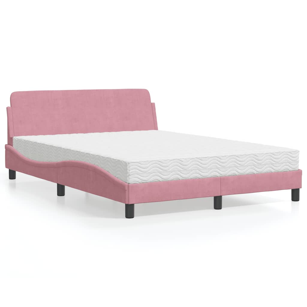 Bett mit Matratze "Dover" Hellgrau 80x200 cm Samt