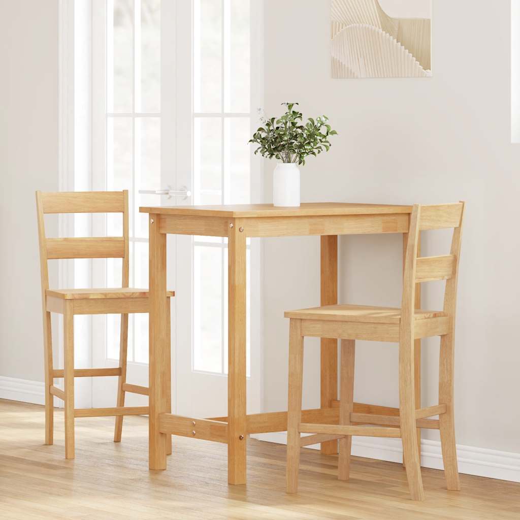 Barhocker mit Kissen 2 Stk. Braun Massivholz Gummibaum