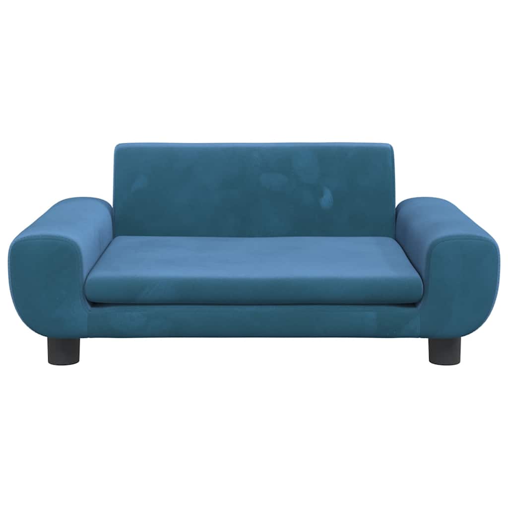 Kindersofa Blau 100x54x33 cm Samt
