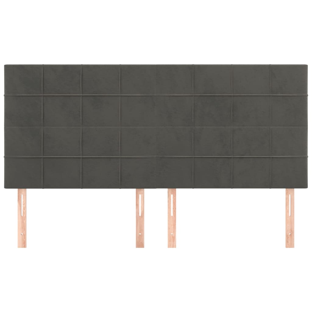 Kopfteil Hellgrau 80x5x118/128 cm Samt