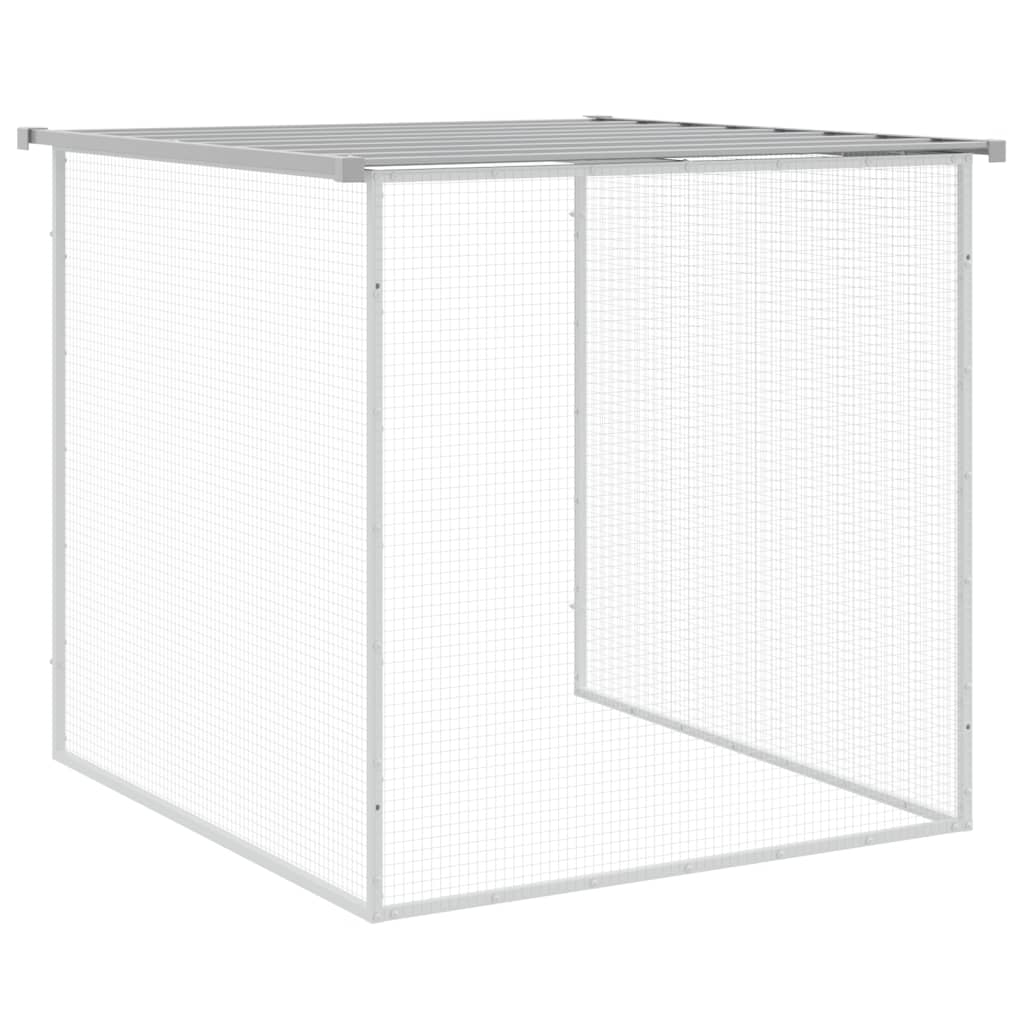 Hühnerkäfig mit Dach Anthrazit 203x98x90 cm Verzinkter Stahl