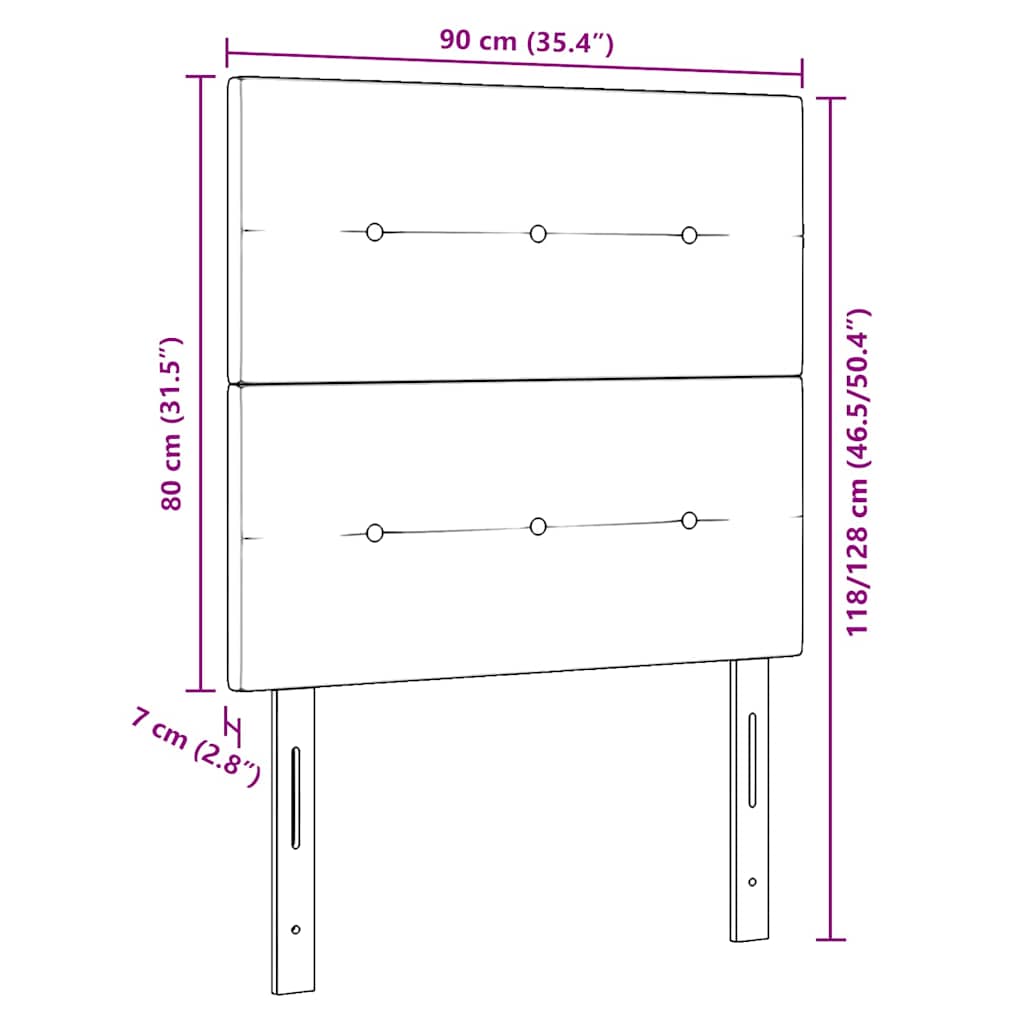 Kopfteil Hellgrau 80 cm Samt