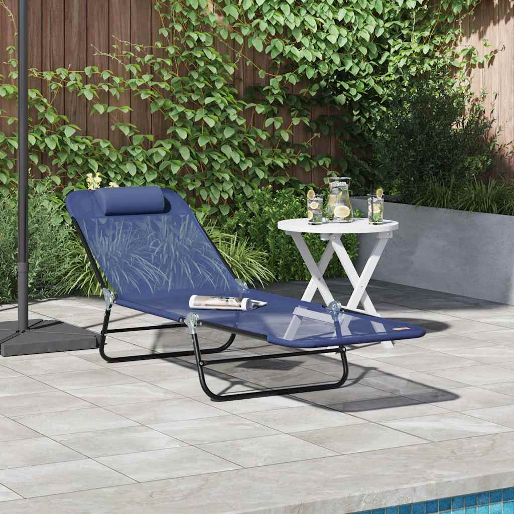 Klappbare Sonnenliege Creme 182 x 55 x 85,5 cm Textilene