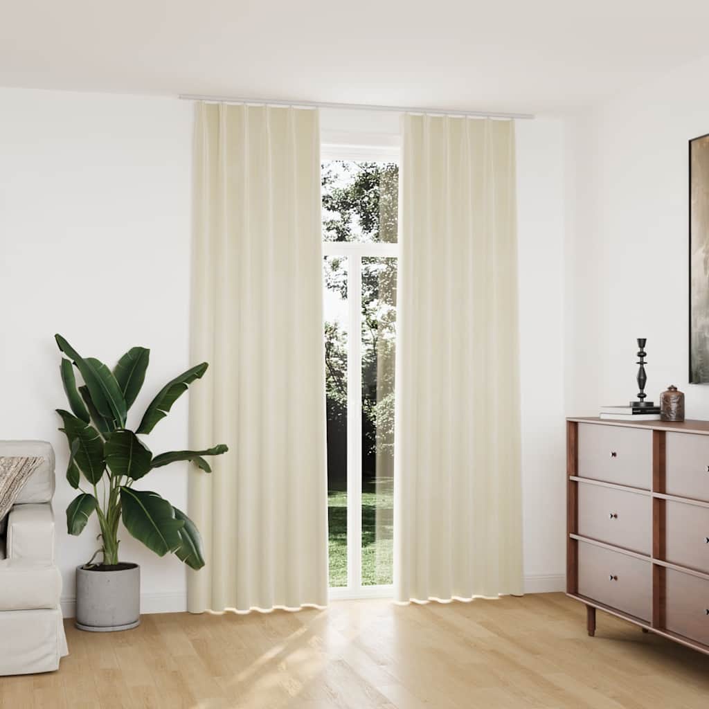 Verdunkelungsvorhänge mit Haken 2 Stk. Samt Schwarz 140x175 cm
