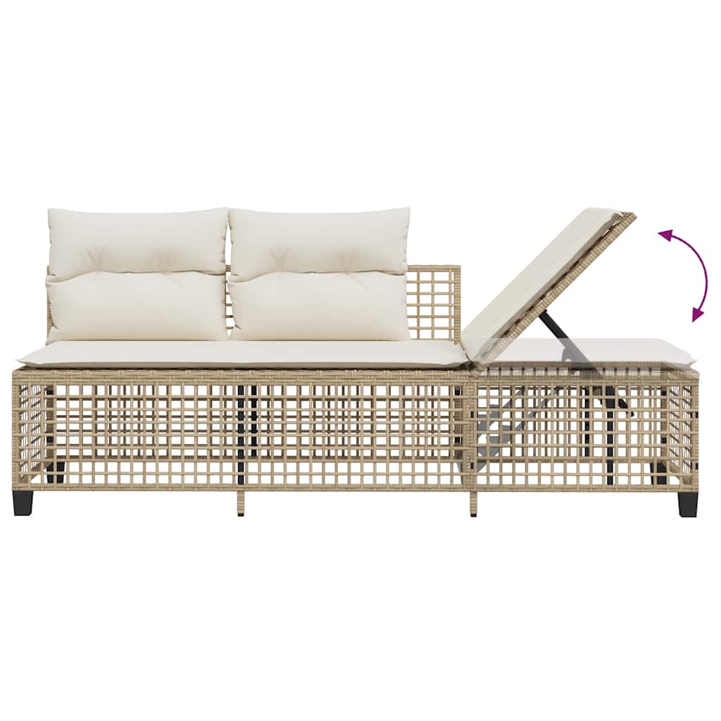 3-tlg. Garten-Ecksofa-Set mit Kissen Schwarz Poly Rattan