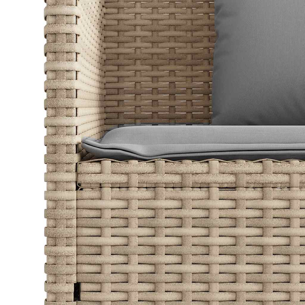 Gartenbank mit Kissen Schwarz Poly Rattan